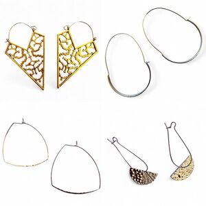 Geometric Gold Earrings Set